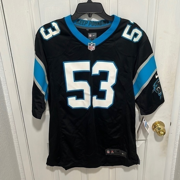 Men’s Brian Burns #53 Carolina Panthers Black Vapor Jersey - Picture 1 of 5
